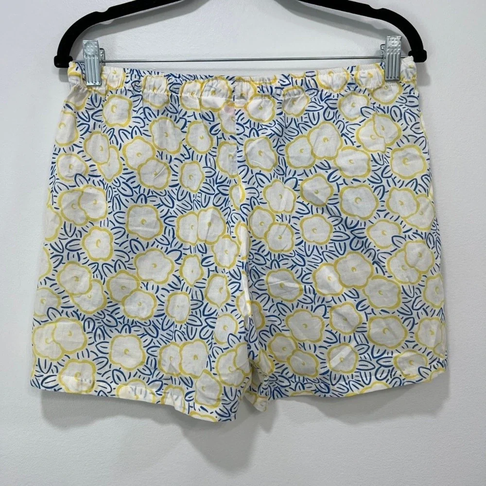 Derek Rose London Womens Pajama Set Small NWT Cotton Tank Floral Blue Yellow - Picture 9 of 13